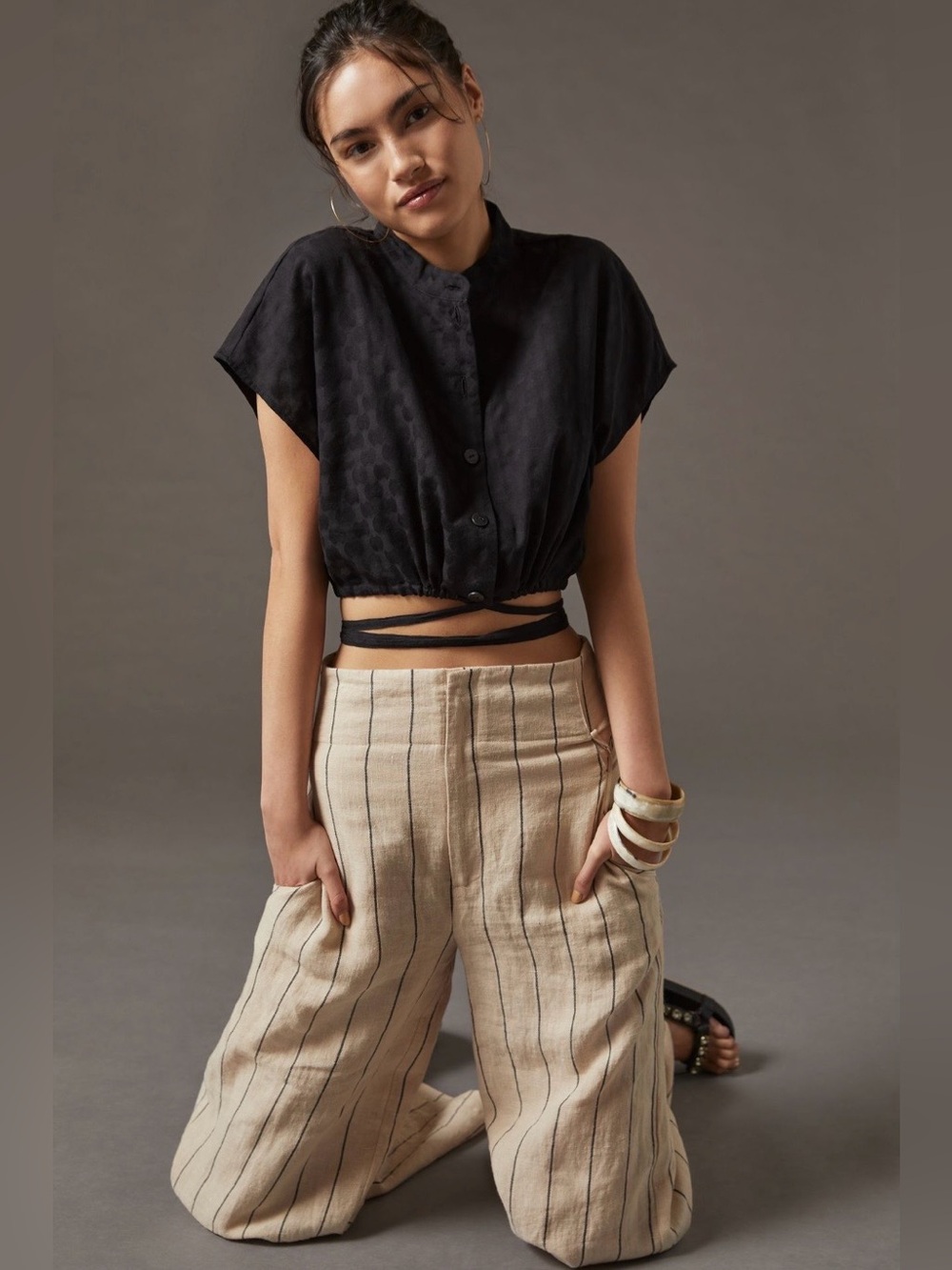 Anthropologie Corey Lynn Carter Aubrey Textured Crop Top - Picture 3 of 9
